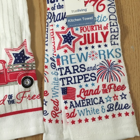 New Bundle Of 2 Patriotic Fourth of July Etc KitchenTowels 100% Cotton 14” x 24” - Picture 4 of 6